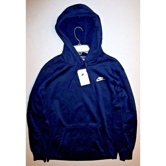 Nike DX6945 419 Men's Sz L College Navy Therma-Fit Fleece Pullover Hoodie $80 - Picture 5 of 6